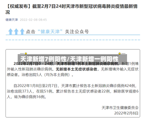 天津新增7例阳性/天津新增一例阳性