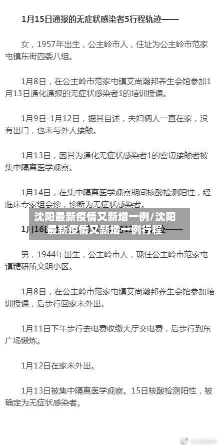 沈阳最新疫情又新增一例/沈阳最新疫情又新增一例行程