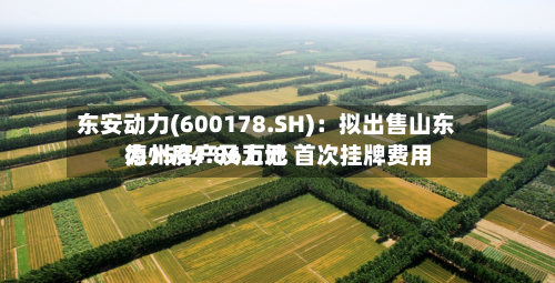 东安动力(600178.SH)：拟出售山东德州房产及土地 首次挂牌费用为1504.86万元